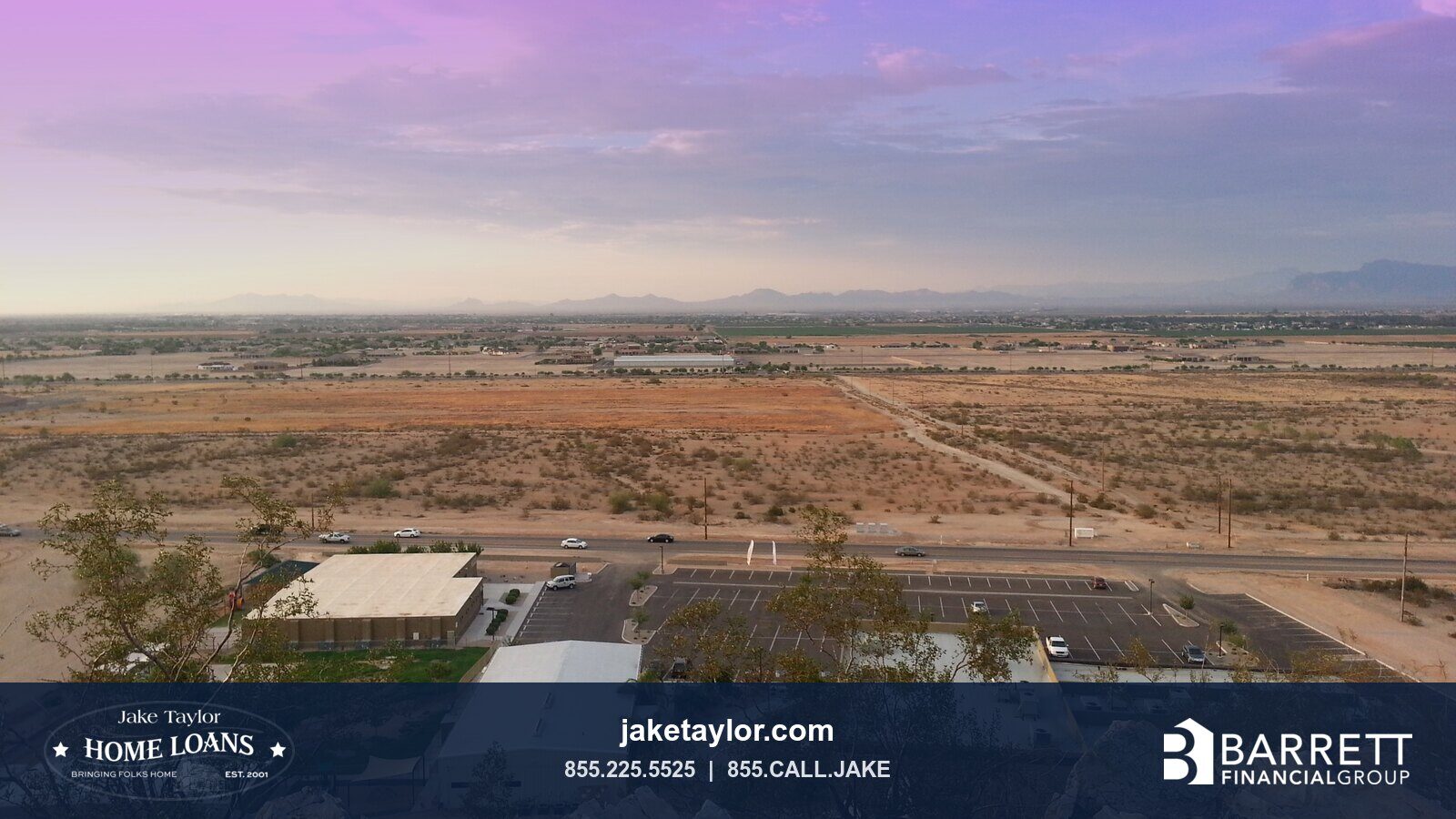 Sunset over the San Tan foothills in Queen Creek, Arizona